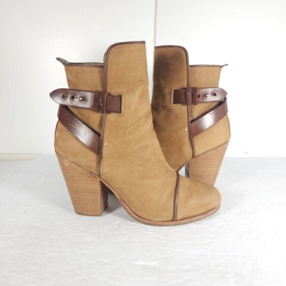 Rag & Bone Women's Harrow US6,5 EU37 Tan Suede Cap Toe Heel Ankle Boots - Picture 9 of 14